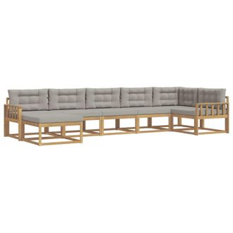 vidaXL Conjunto De Sof&aacute;s De Exterior 7 Pcs Blanco Y Gris Claro Vidaxl