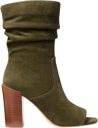Michael Kors Shayna Heeled Boot - Dames - Laarzen met Hak - Groen - 37 EU - Leer - Schoenen