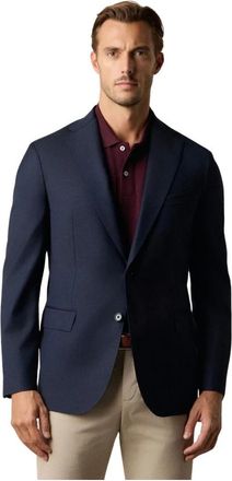 Brooks Brothers Virgin Wool Blend Comfort Blazer - Heren - Blazers - Blauw - 3XL - Leer - Jassen