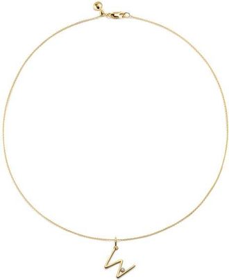 Monica Vinader Diamond Initial Pendant Necklace in 18K Gold Vermeil W at Nordstrom