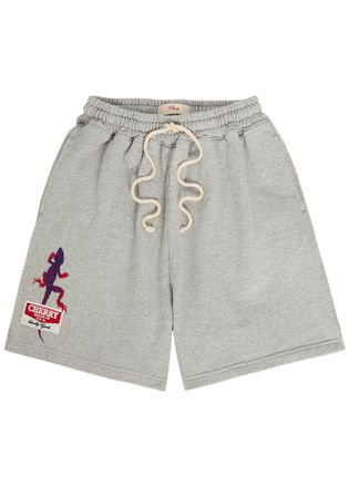 Cherry Los Angeles Gecko Embroidered Cotton-blend Sweatshorts - Grey - XL