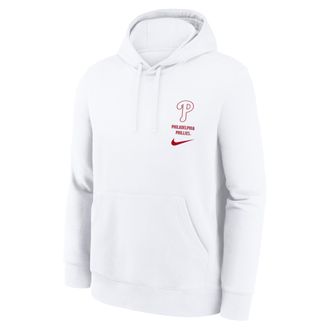 Nike Philadelphia Phillies Minimal Club Nike Mens MLB Pullover Hoodie in White | NKDK10APP-RZV