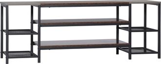 HOMCOM TV Unit Cabinet for TVs up to 60 Inches with Shelves Brown and Grey | TJ Hughes