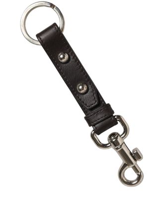 Dolce & Gabbana Leather with Silver Hardware Key Case - Black