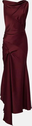 Victoria Beckham Posy draped satin midi dress