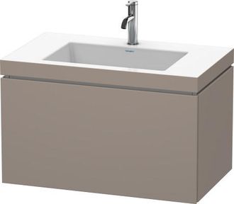 Duravit Lavabo Para Muebles Duravit L-cube C-bonded Con Base, Colgante, 80x48 Cm, 1 Extra&iacute;ble, Sin Rebosadero, 3 Agujeros Para Grifos, Color: Decoraci&oacute;n Basal