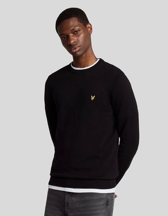 Lyle & Scott Lyle And Scott Mens Cotton Crew Neck Jumper - Black - Size: 38