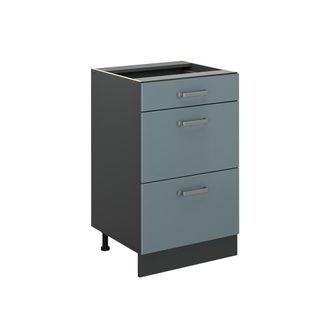 Vicco Mueble Bajo De Cocina R-line, Gris Azulado/antracita, 50 Cm Sin Encimera, Vicco