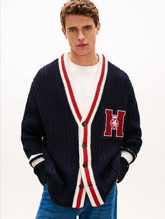 Tommy Hilfiger Chunky Rib-Knit Letterman Cardigan