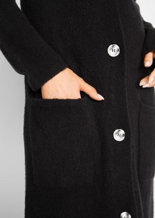 Bonprix Strickmantel BONPRIX, Damen, Gr. 40/42 (M), schwarz, Obermaterial: 75% Polyacryl, 22% Polyester, 3% Elasthan, regular fit, M&auml;ntel Strickmantel, aus Fl