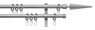 Indeko Gardinenstange »Parma« Ø 16 mm 2 läufig-läufig Fixmass Komplett-Set inkl. Ringen und Montagematerial