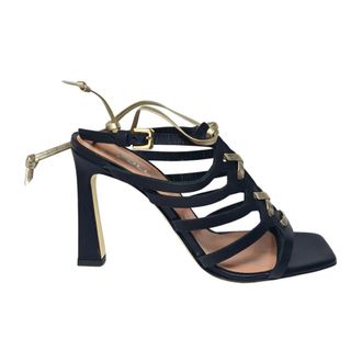 Pollini Schoenen, Dames, Zwart, 41 EU, Leer, sandali Pelle