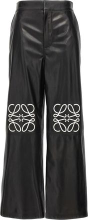 Loewe Black Anagram baggy leather trousers