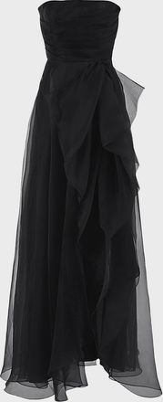 Theia Teresa Draped Strapless Gown