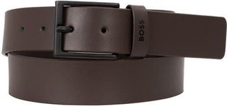 BOSS Timon Leather Belt in Dark Brown at Nordstrom, Size 32