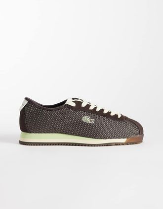 Lacoste Club-Low - Sneakers marroni con logo-Marrone