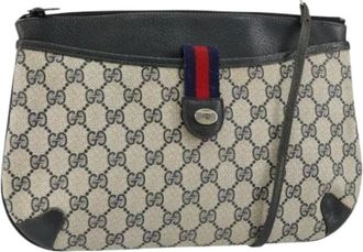 Gucci Pre-owned Vintage Cross Body Bag - Dames - Vintage Schoudertas - Blauw - ONE Size - Leer - Vintage