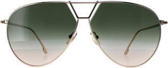 Victoria Beckham Aviator Womens Gold Khaki Grey Gradient VB208S Metal - One Size