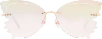 Betsey Johnson Clear Butterfly Ladies Sunglasses 10266353.CGR GLDCLR