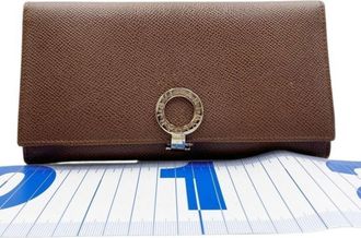Bulgari Bvlgari Bvlgari Brown Leather Long Wallet (Bi-Fold) (Pre-Owned)