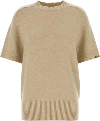 Extreme Cashmere Beige Stretch Cashmere Blend Scott Sweater