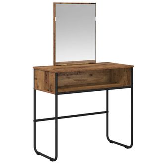 vidaXL Mesa Tocador Con Estante Madera Envejecida 81 X 40 X 131 Cm Vidaxl