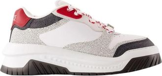 Versace Zwarte leren sneakers - Odissea stijl - Heren - Sneakers - Veelkleurig - 40 EU - Leer - Schoenen