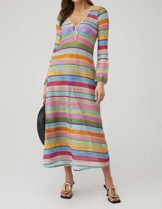 Show me your Mumu Vacay Coverup In Multi Stripe Crochet