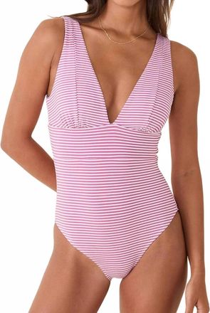 Andie Swim Mykonos One Piece In Bloom Seersucker