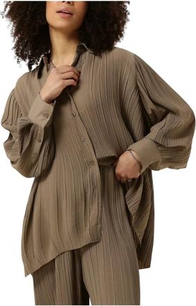 Second Female Beige Tracy Shirt Blouse - Dames - Overhemden - Groen - M - Overhemden