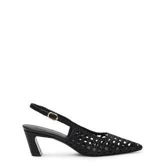 Stuart Weitzman Stassi Woven Slingback 50 - female - Stuart Weitzman - Pumps - Black - 7 1/2 UK - Shoes