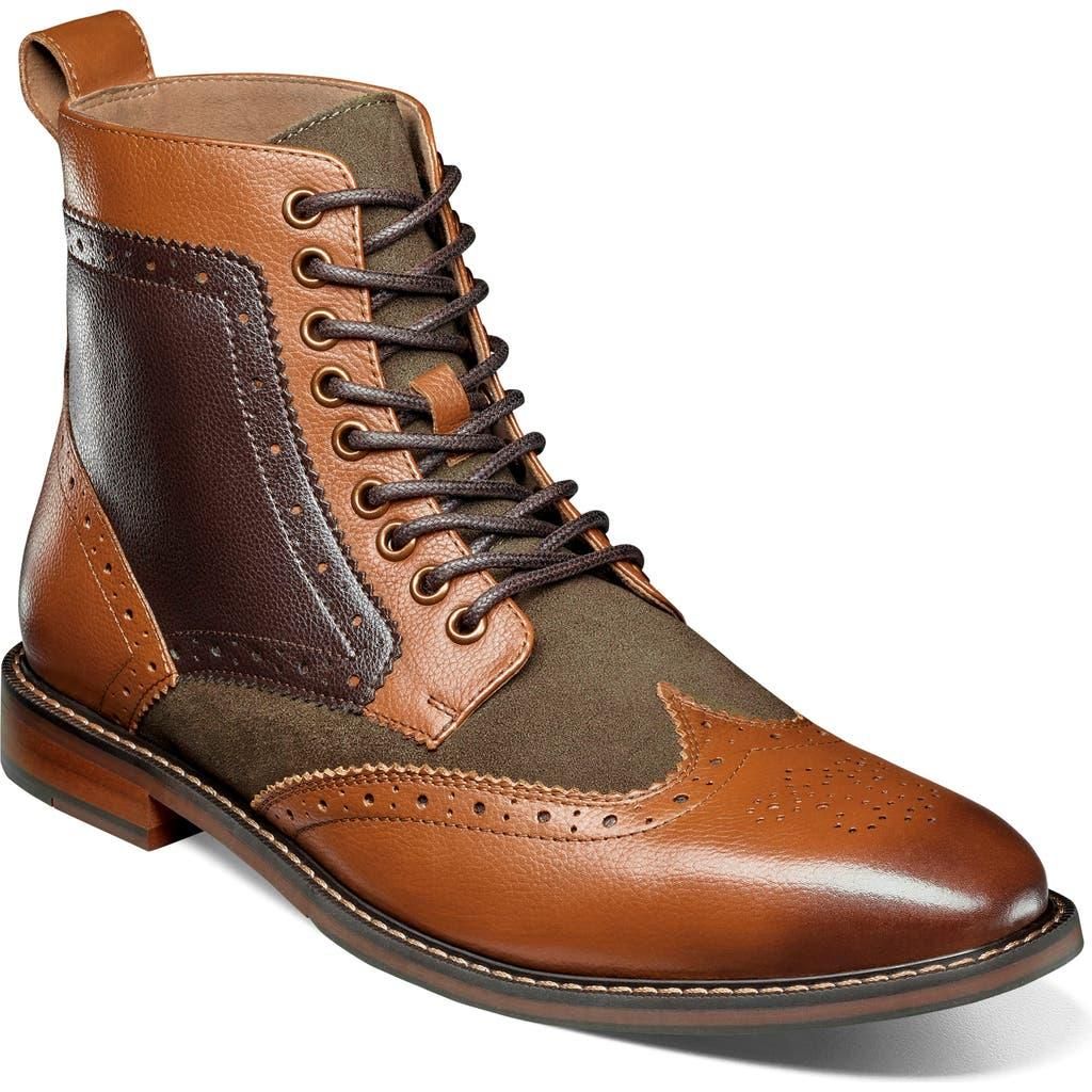Stacy Adams FINNEGAN WINGTIP LACE UP BOOTS Navy Brown Leather Men’s Size 7.5 Stacy Adams Men main image 2
