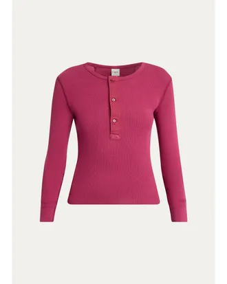Chlo&eacute; Cotton Jersey Ribbed Long-Sleeve Top