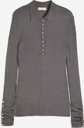H&M Pullover mit Zierkn&ouml;pfen - Dunkelgrau
