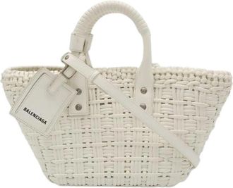 Balenciaga Pre-owned Vintage Straw Tote Bag - Dames - Vintage Shopper - Wit - ONE Size - Vintage