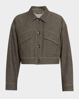 Brunello Cucinelli Denim Cropped Jacket