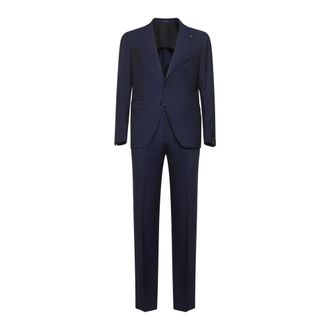Tagliatore Single Breasted Suits, male, Blue, Size: 3XL Single-Breasted Tailored Suit