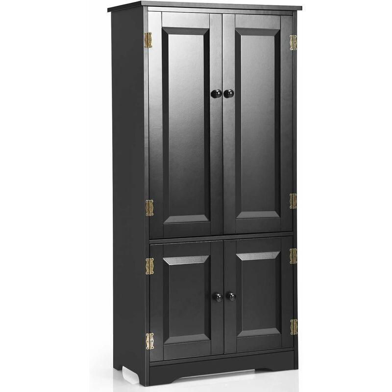 Mobile TV COSTWAY Per Schermi Fino A 55'' - Legno Noce/Bianco, 120x39x47cm, Con Ripiani E Ante - Foto 2