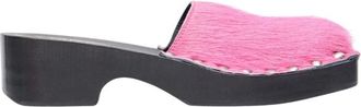 Acne Studios Hairy Wood Clogs - female - Acne Studios - Heeled Mules - Pink - 4 UK - Shoes