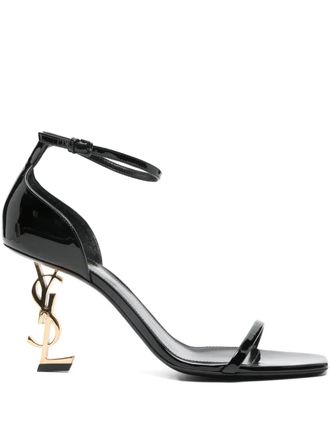 Saint Laurent 85mm Opyum patent-leather sandals - women - Calf Leather/Calf Leather/Calf Leather - 39 - Black