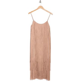 L'agence Taylen Fringe Midi Dress in Chanterelle at Nordstrom Rack, Size 4