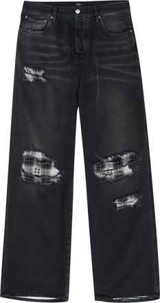 Amiri Funnel Repair Distressed Relaxed-leg Jeans - Black - 36 (W36 / XL)