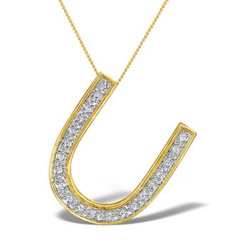 The Diamond Store Diamond 0.15ct 9K Gold Initial Pendant - RTC-G3816
