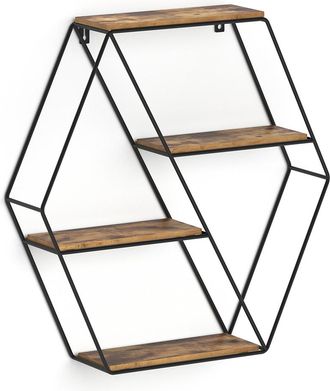Vicco Estante De Pared Fyrk, Madera Antigua, 51 X 52 Cm Forma De Esquina