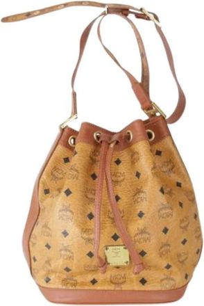 MCM Pre-owned Shoulder Bag - Dames - Vintage Tas - Bruin - ONE Size - Leer - Vintage
