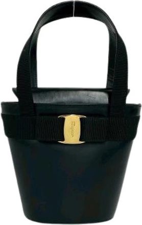 Ferragamo Pre-owned Leren Bucket Bag - Dames - Vintage Tas - Zwart - ONE Size - Leer - Vintage