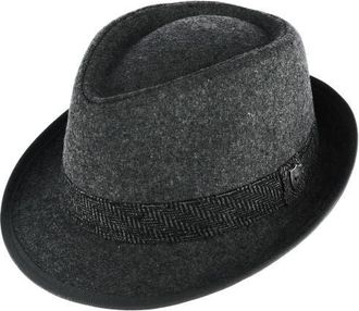 Ascentix Mens Wool Blend All Season Fedora Hat with Herringbone Band in Grey at Nordstrom, Size Xx-Large