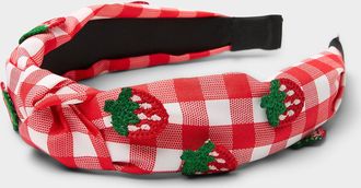 Simons Womens Appliqu&eacute; fruity gingham knotted headband