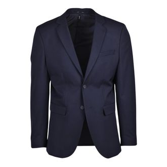 Selected Jassen, Heren, Blauw, S, Leer, Fitted Jacket