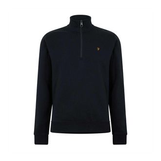 Farah Heren Wilsdon Fleece Sweatshirt met Kwartrits (Echte marine)